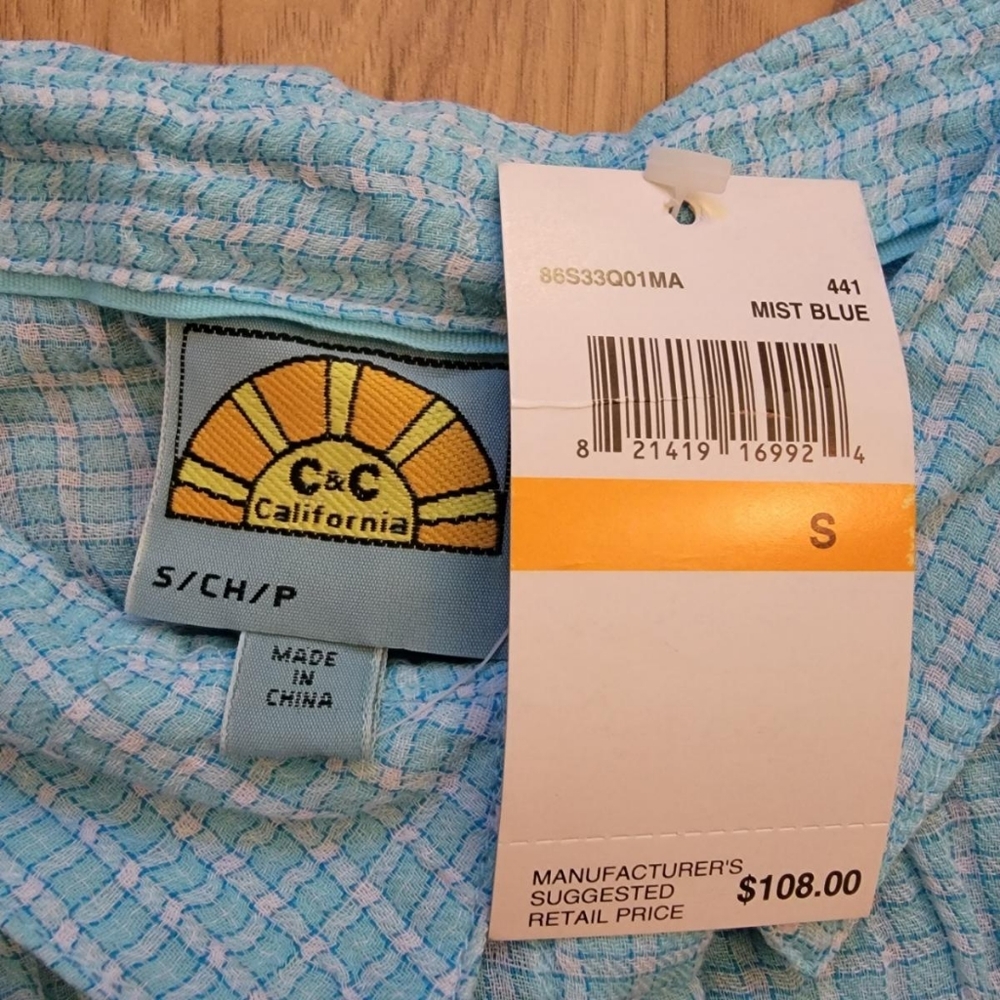 NWT C&C California Sleeveless Button Down Shirt - Picture 3 of 5